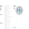 Thumbnail Image 3 of Oval Aquamarine and White Lab-Created Sapphire Rope Double Frame Stud Earrings in Sterling Silver