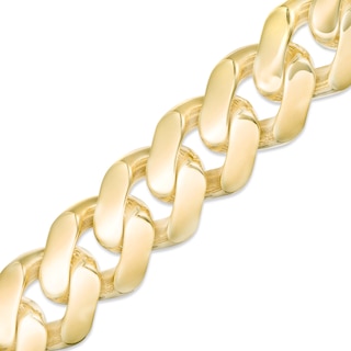13.5mm Cuban Curb Chain Bracelet in Hollow 14K Gold - 8.5"