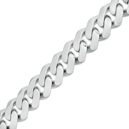 9.5mm Diamond-Cut Cuban Curb Chain Bracelet in Hollow 14K White Gold - 8.25"