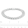Thumbnail Image 1 of Men's 9.5mm Semi-Solid Cuban Curb Chain Bracelet in 14K White Gold - 8.25"