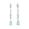 Thumbnail Image 1 of Enchanted Disney Elsa Pear-Shaped Aquamarine and 1/6 CT. T.W. Diamond Frost Drop Earrings in Sterling Silver