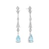 Thumbnail Image 0 of Enchanted Disney Elsa Pear-Shaped Aquamarine and 1/6 CT. T.W. Diamond Frost Drop Earrings in Sterling Silver