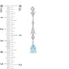 Thumbnail Image 1 of Enchanted Disney Elsa Pear-Shaped Aquamarine and 1/6 CT. T.W. Diamond Frost Drop Earrings in Sterling Silver