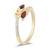 Thumbnail Image 2 of Enchanted Disney Anna Marquise Rhodolite Garnet and 1/10 CT. T.W. Diamond Wheat Wrap Ring in 10K Gold