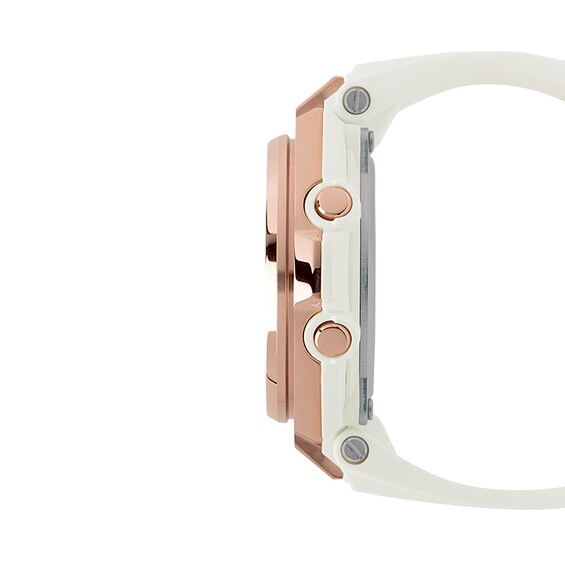 Ladies' Casio G-Shock Rose-Tone White Strap Watch (Model: MSGS200G-7A) Ladies' Casio G-Shock Rose-Tone White Strap Watch (Model: MSGS200G-7A)