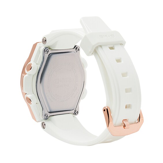 Ladies' Casio G-Shock Rose-Tone White Strap Watch (Model: MSGS200G-7A) Ladies' Casio G-Shock Rose-Tone White Strap Watch (Model: MSGS200G-7A)