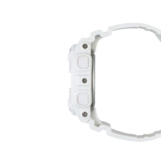 Ladies' Casio G-Shock White Resin Strap Watch with Rose-Tone Dial (Model: Gmas120Mf-7A2)