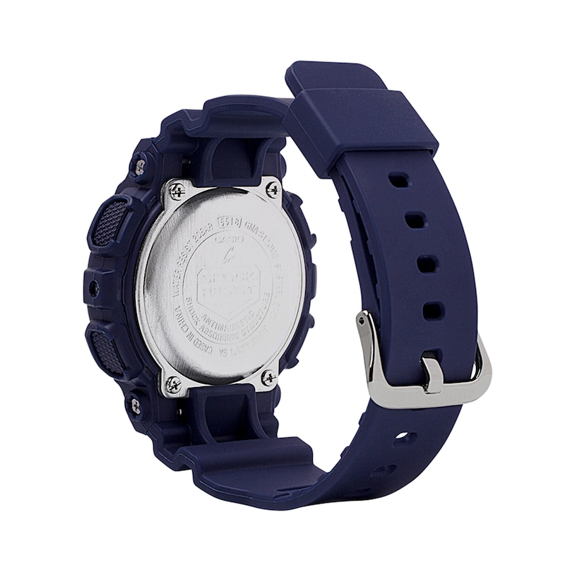 Ladies' Casio G-Shock Blue Resin Strap Watch with Rose-Tone Dial (Model: GMAS120MF-2A2)