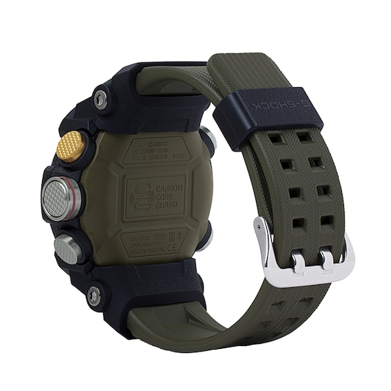 Men's Casio G-Shock Master of G Mudmaster Green Strap Watch with Black Dial (Model: Ggb100-1A3)