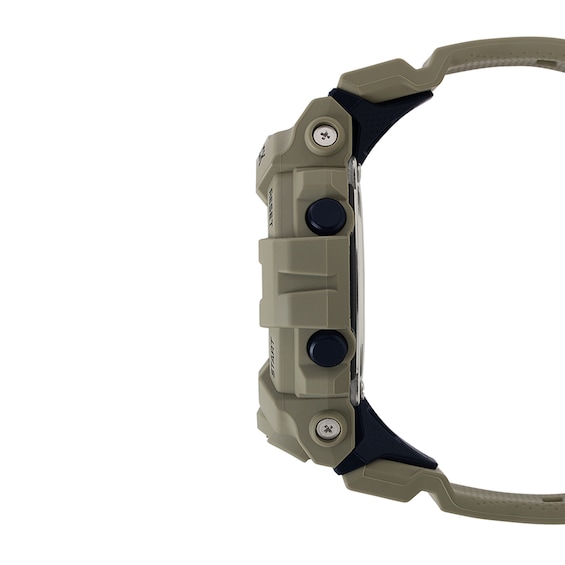 Men's Casio G-Shock Power Trainer Khaki Strap Watch with Black Dial (Model: Gba800Uc-5A)