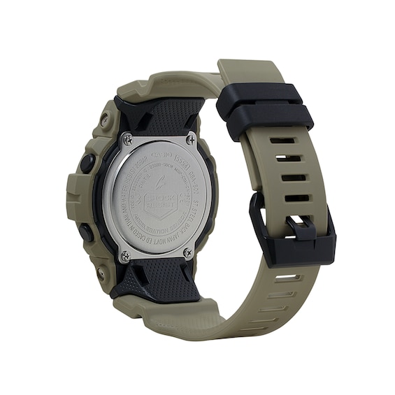 Men's Casio G-Shock Power Trainer Khaki Strap Watch with Black Dial (Model: Gba800Uc-5A)