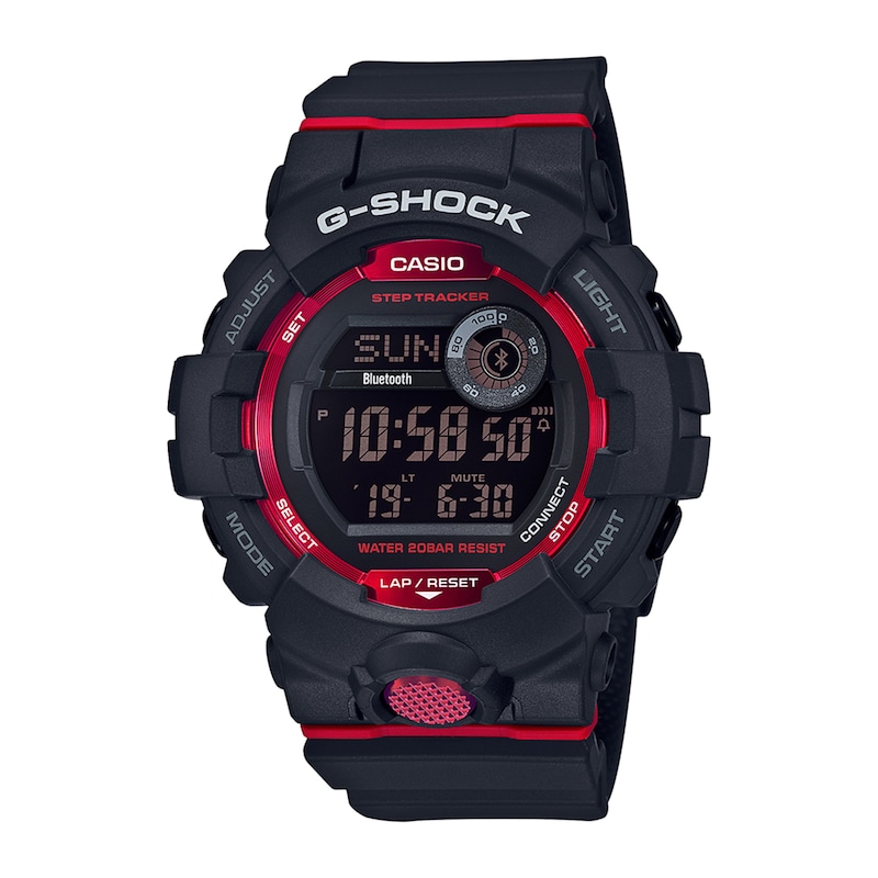 Main Image 1 of Men's Casio G-Shock Power Trainer Strap Watch with Black and Red Dial (Model: GBD800-1)