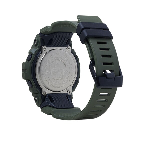 Men's Casio G-Shock Power Trainer Green Resin Strap Watch with Black Dial (Model: Gbd800Uc-3)