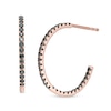 1/2 CT. T.W. Black Diamond Inside-Out Hoop Earrings in 10K Rose Gold