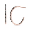 Thumbnail Image 1 of 1/2 CT. T.W. Black Diamond Inside-Out Hoop Earrings in 10K Rose Gold