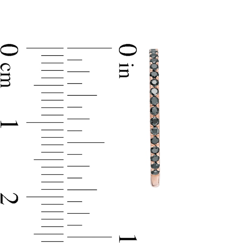Main Image 3 of 1/2 CT. T.W. Black Diamond Inside-Out Hoop Earrings in 10K Rose Gold