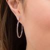 Thumbnail Image 2 of 1-1/5 CT. T.W. Black Diamond Inside-Out Hoop Earrings in 10K Rose Gold