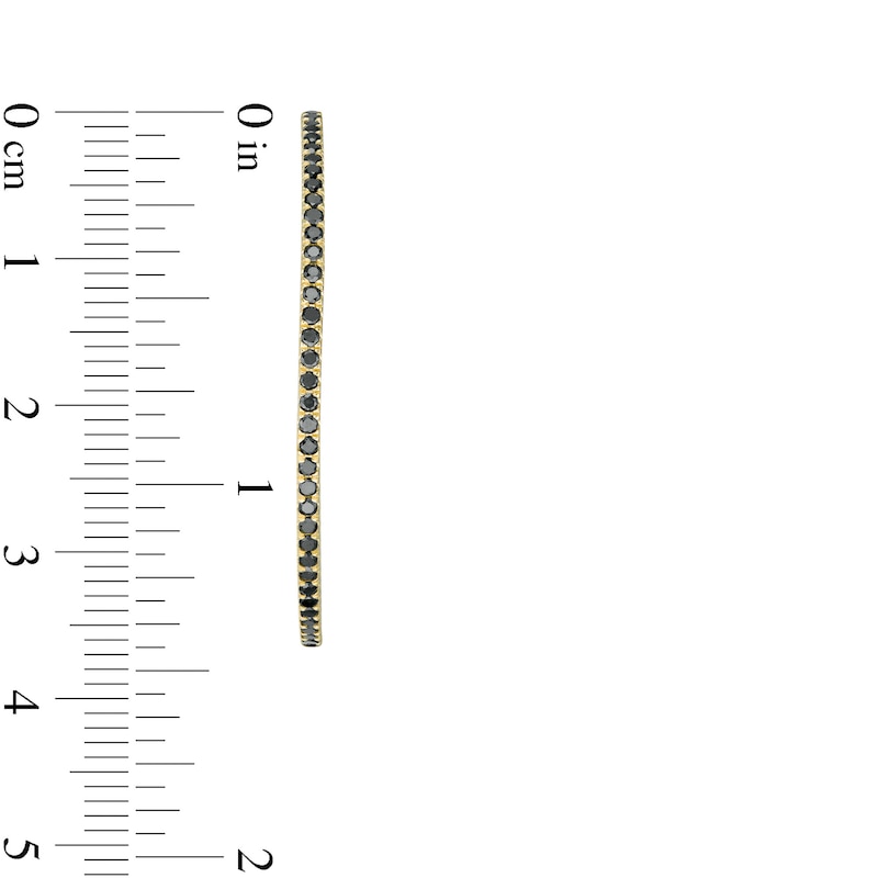 Main Image 3 of 1-1/2 CT. T.W. Black Diamond Inside-Out Hoop Earrings in 10K Gold