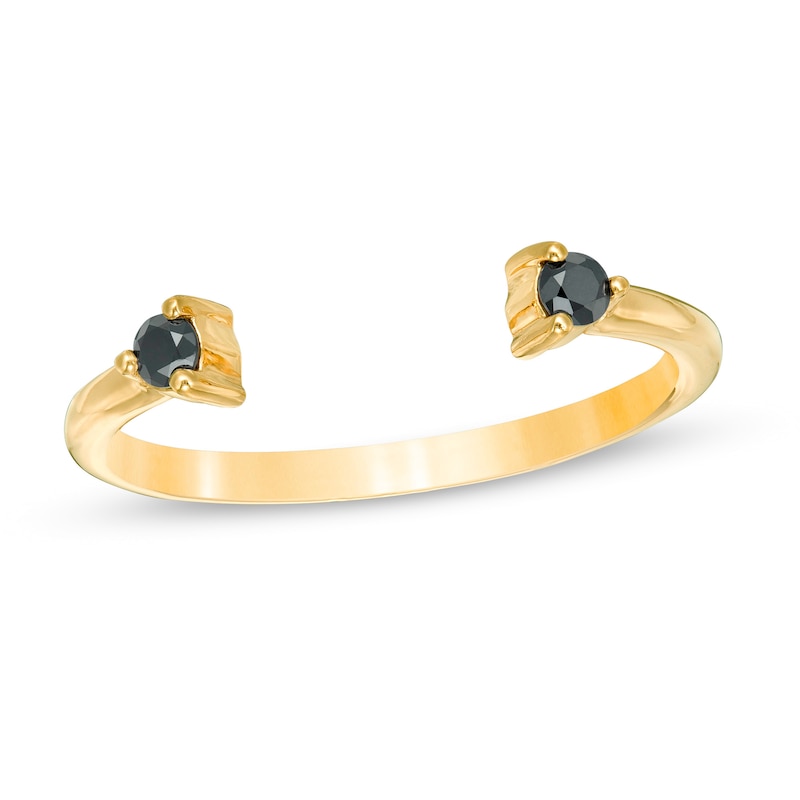 1/10 CT. T.W. Black Diamond Open Ring in 10K Gold