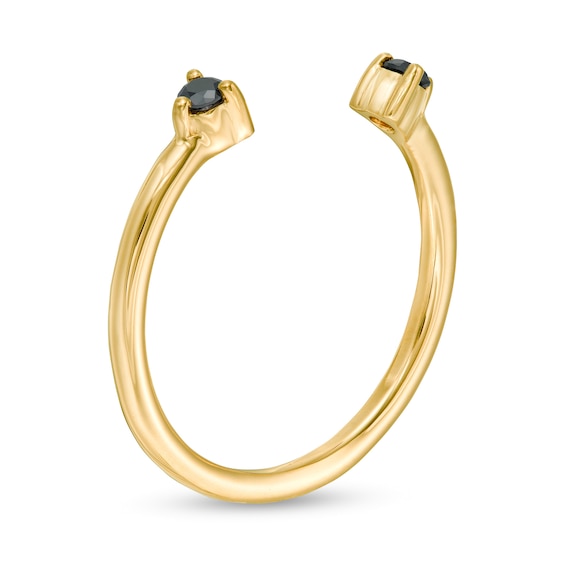 1/10 CT. T.w. Black Diamond Open Ring in 10K Gold