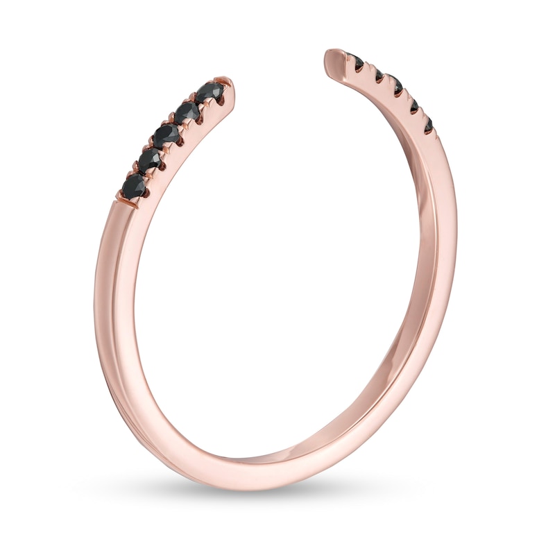 1/10 CT. T.W. Black Diamond Open Ring in 10K Rose Gold