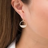 Thumbnail Image 2 of 1/3 CT. T.W. Diamond Circle Drop Earrings in 10K Gold