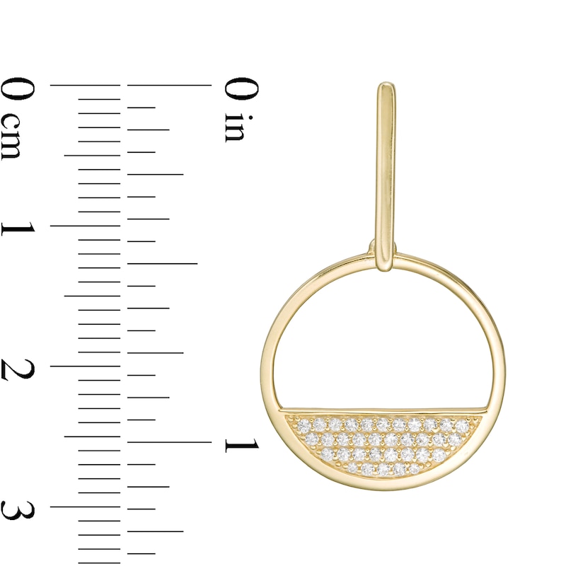 Main Image 3 of 1/3 CT. T.W. Diamond Circle Drop Earrings in 10K Gold