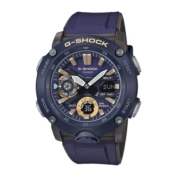Men's Casio G-Shock Classic Blue Strap Watch with Blue and Gold-Tone Dial (Model: GA2000-2A) Men's Casio G-Shock Classic Blue Strap Watch with Blue and Gold-Tone Dial (Model: GA2000-2A)