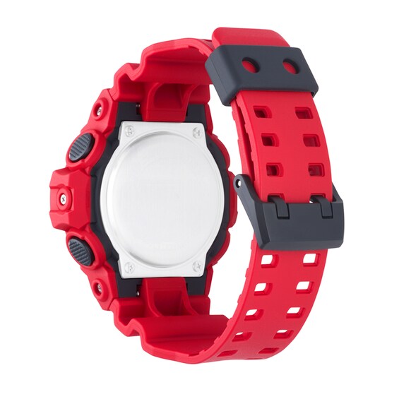 Men's Casio G-Shock Classic Red Resin Strap Watch with Black Dial (Model: Ga700-4A)