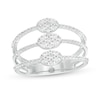 Thumbnail Image 1 of 1/2 CT. T.W. Oval Multi-Diamond Orbit Ring in 10K White Gold