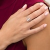 Thumbnail Image 2 of 1/2 CT. T.W. Oval Multi-Diamond Orbit Ring in 10K White Gold