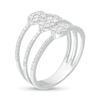 Thumbnail Image 2 of 1/2 CT. T.W. Oval Multi-Diamond Orbit Ring in 10K White Gold