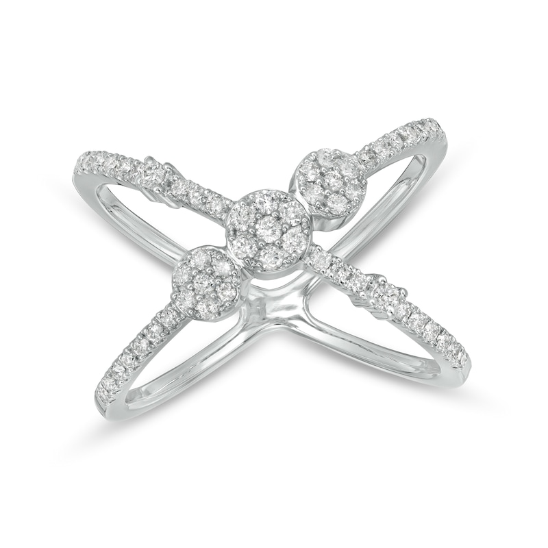 Main Image 1 of 1/3 CT. T.W. Diamond Orbit Ring in 10K White Gold - Size 7