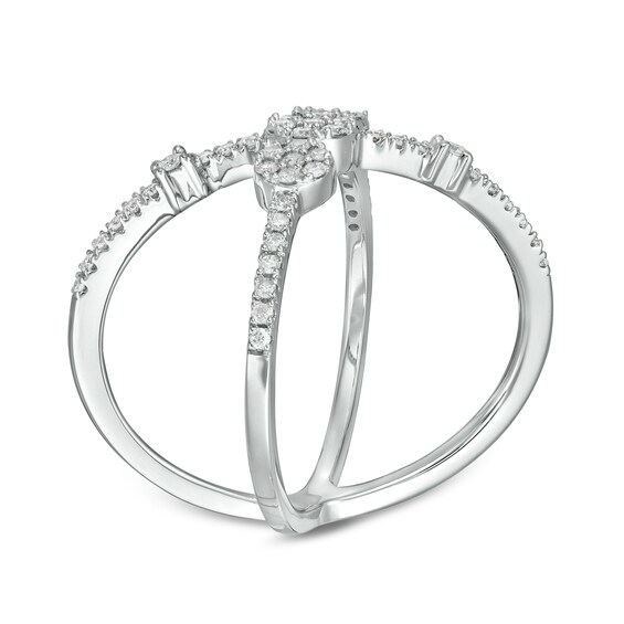 1/3 CT. T.w. Diamond Orbit Ring in 10K White Gold - Size 7