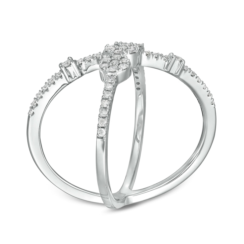 Main Image 3 of 1/3 CT. T.W. Diamond Orbit Ring in 10K White Gold - Size 7