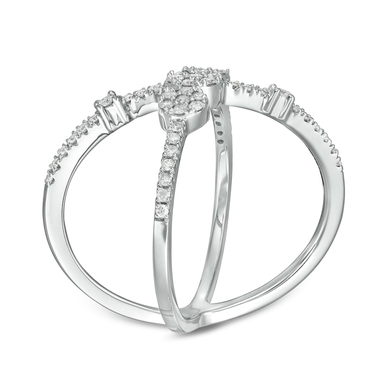 1/3 CT. T.W. Diamond Orbit Ring in 10K White Gold - Size 7