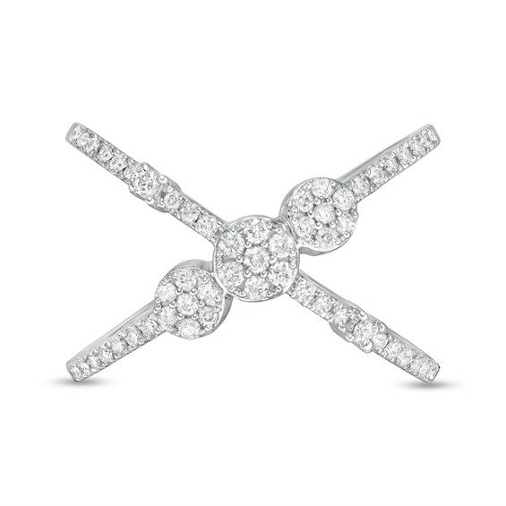 1/3 CT. T.w. Diamond Orbit Ring in 10K White Gold - Size 7