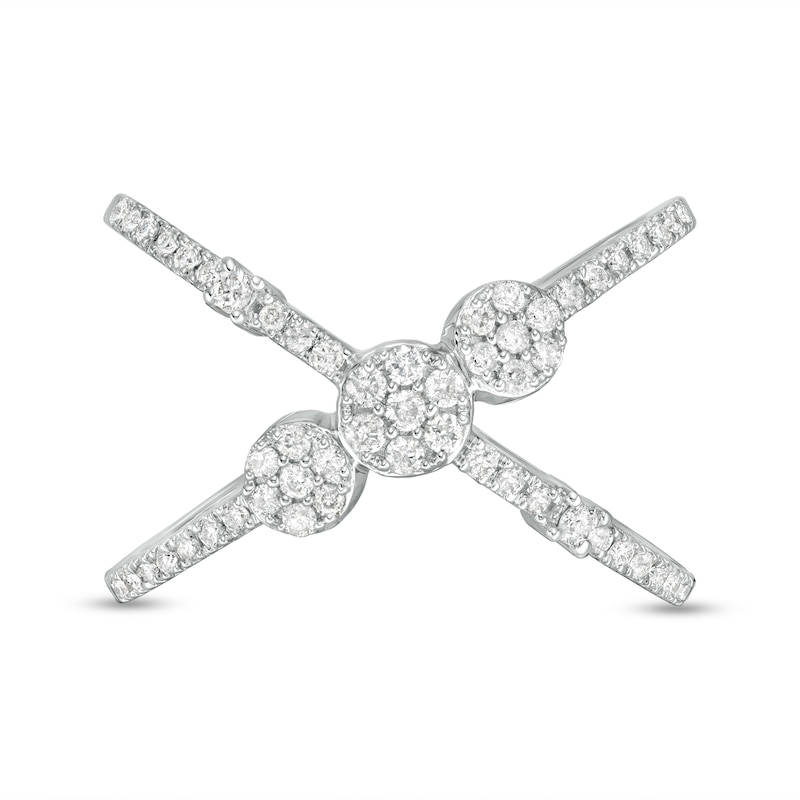 Main Image 4 of 1/3 CT. T.W. Diamond Orbit Ring in 10K White Gold - Size 7