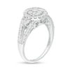 1 CT. T.W. Composite Diamond Double Frame Tri-Sides Ring in 10K White Gold