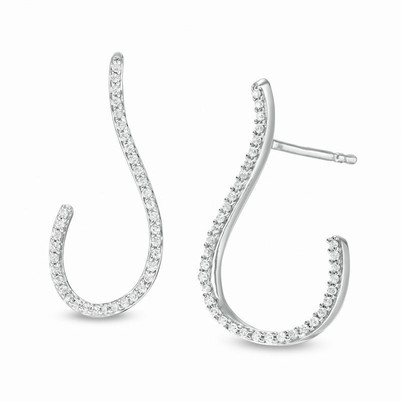 1/4 CT. T.W. Diamond Teardrop Earrings in 10K White Gold