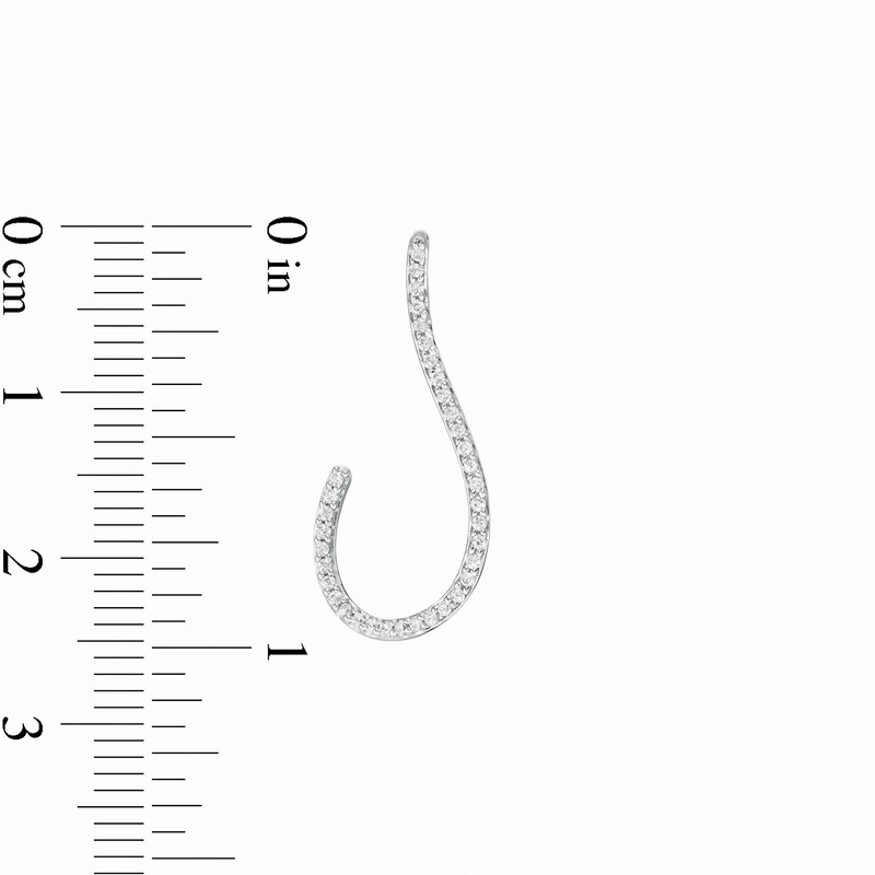 Main Image 3 of 1/4 CT. T.W. Diamond Teardrop Earrings in 10K White Gold