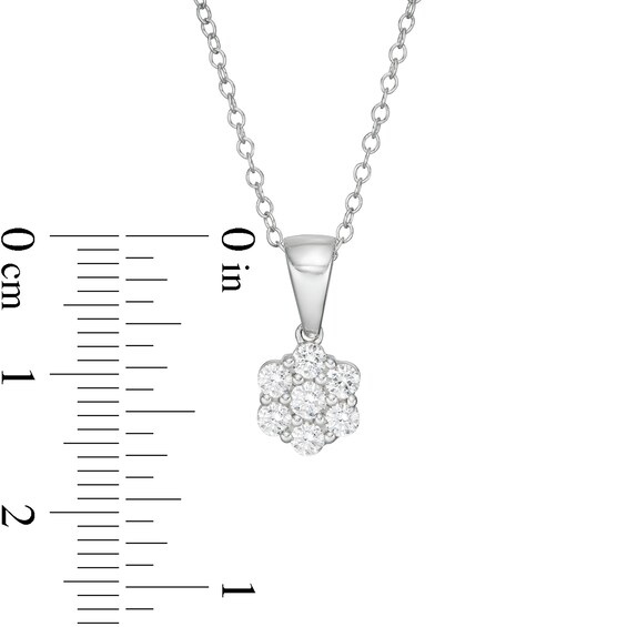1/2 CT. T.w. Composite Diamond Flower Pendant in 10K White Gold