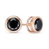 2-1/2 CT. T.W. Black Diamond Bezel-Set Solitaire Stud Earrings in 10K Rose Gold