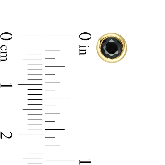 1 CT. T.w. Black Diamond Bezel-Set Solitaire Stud Earrings in 10K Gold