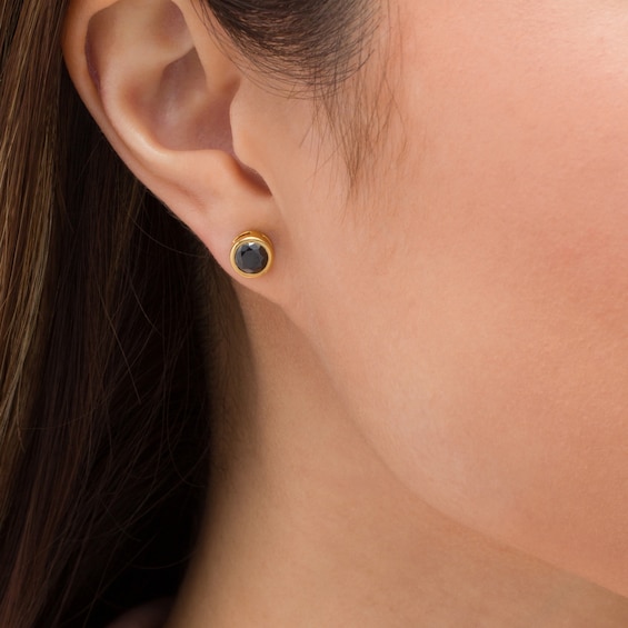 11/2 CT. T.W. Enhanced Black Diamond BezelSet Solitaire Stud Earrings