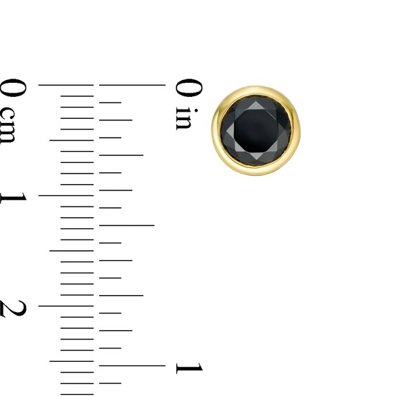 2-1/2 CT. T.W. 2-1/2 CT. T.W. Enhanced Black Diamond Bezel-Set Solitaire Stud Earrings in 10K Gold