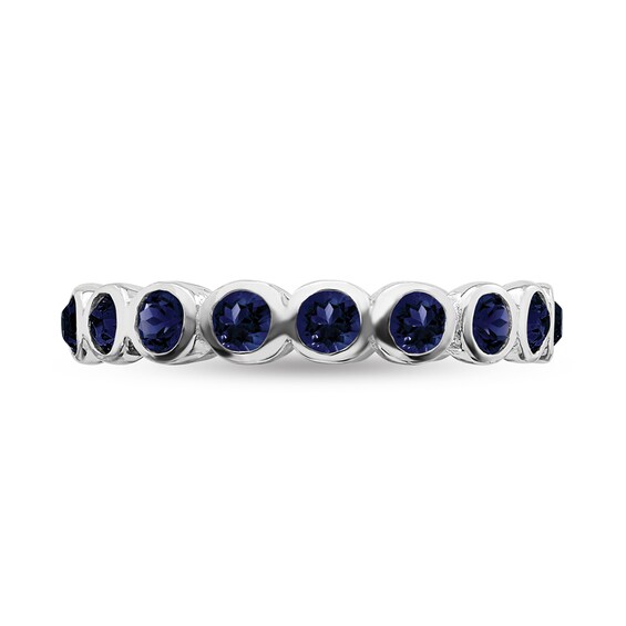 Stackable Expressions™ Blue Crystal September Birthstone Eternity Band in Sterling Silver Stackable Expressions™ Blue Crystal September Birthstone Eternity Band in Sterling Silver