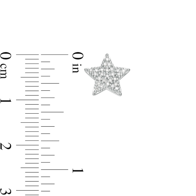 Main Image 2 of Marilyn Monroe™ Collection 1/8 CT. T.W. Diamond Star Stud Earrings in Sterling Silver