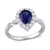 14kt Gold Lab Sapphire and Diamond 6x4mm Pear Pear Bowtie Ring 14kt Gold Lab Sapphire and Diamond 6x4mm Pear Pear Bowtie Ring