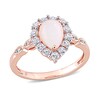 Thumbnail Image 0 of Pear-Shaped Opal and Lab-Created White Sapphire and Diamond Accent Frame Ring in 10K Rose Gold